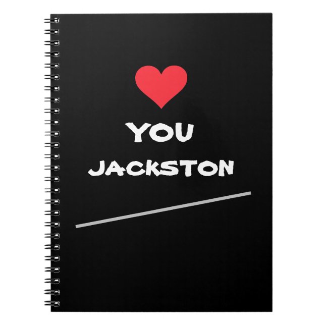 Carnet Nom de script simple cool mignon amour vous coeur (Devant)