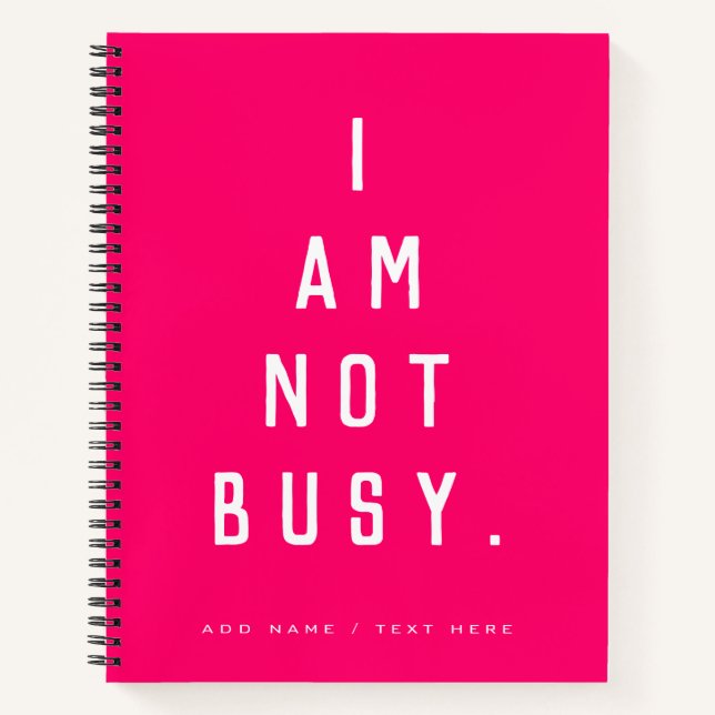 Carnet nom de typographie rose chaud pas occupé (Devant)