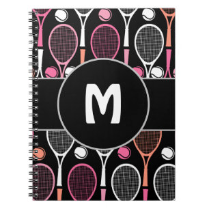 Carnet Nom d'équipe de joueur de tennis personnalisé mono
