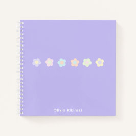 Carnet Nom des fleurs mignonnes pastel violet