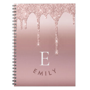 Carnet Nom des initiales du monogramme Rose Gold Parties