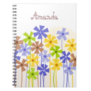 Carnet Nom du dessin de fleur simple bleu jaune brun