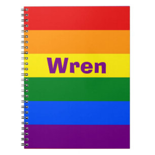 Carnet Nom du drapeau de la Fierté arc-en-ciel ou monogra