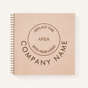 Carnet Nom du logo de l'entreprise Code QR Cuir synthétiq