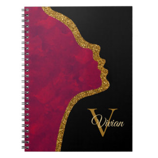 Carnet Nom Du Monogramme Face De La Parties scintillant N