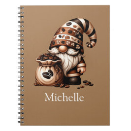 Carnet Nom du monogramme Initiales café Gnome blanc Brown