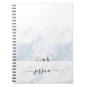 Carnet Nom du script de l'ours polaire mignon