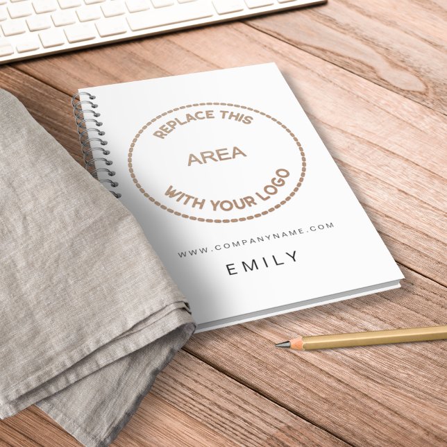 Carnet Nom du site Web du logo de l'entreprise Blanc (Créateur téléchargé)