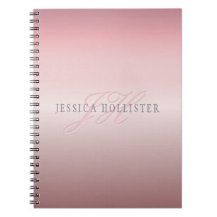 Carnet Nom et monogramme   Soft FAUX Rose Gold Blush