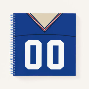 Carnet Nom et numéro personnalisables Football Jersey