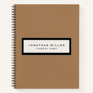 Carnet Nom et titre du cadre professionnel Tan & Black