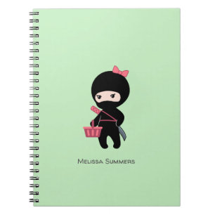 Carnet Nom fait sur commande de fille de Ninja d'achats