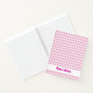 Carnet Nom floral rose moderne