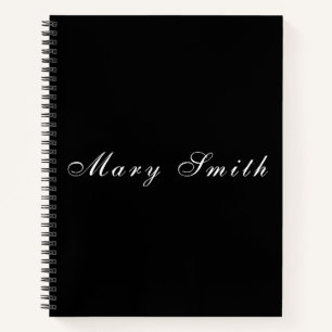 Carnet Nom manuscrit élégant personnalisé Spiral