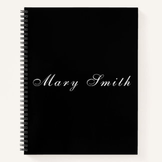 Carnet Nom manuscrit élégant personnalisé Spiral