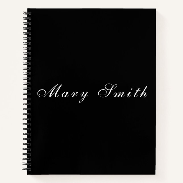 Carnet Nom manuscrit élégant personnalisé Spiral (Devant)