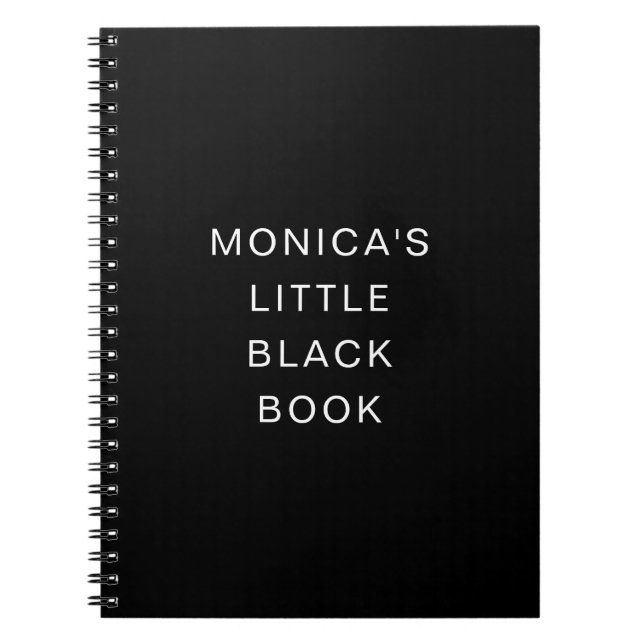 Carnet Nom minimaliste moderne Petit Noir (Devant)
