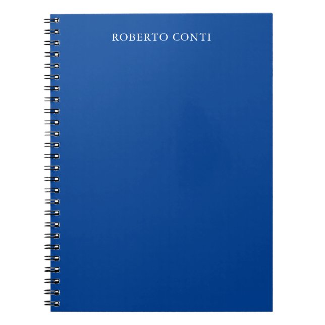 Carnet Nom minimaliste moderne unique bleu (Devant)