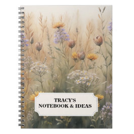 Carnet Nom modifiable Floral Fleur sauvage Mudu