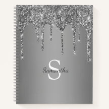 Nom Monogramme Paillettes Argentées Gouttes de Bri