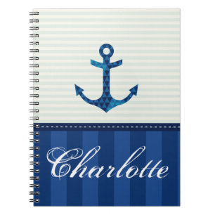 Carnet Nom nautique de coutume d'Ancre de motif de