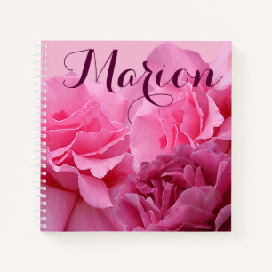Carnet Nom personnalisable Marion joli rose rose rose flo