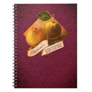 Carnet Nom personnalisable Recette rétro des pommes Vinta