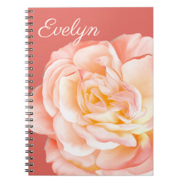 Carnet Nom personnalisé avec un magnifique Rose
