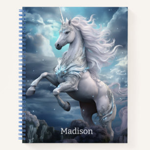Carnet Nom personnalisé belle licorne