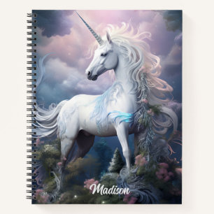 Carnet Nom personnalisé belle licorne