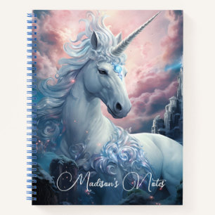 Carnet Nom personnalisé belle licorne