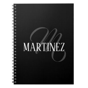 Carnet Nom Personnalisé Black Elegant   Nom