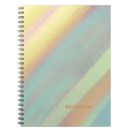 Carnet Nom personnalisé bleu vert plage côtière 