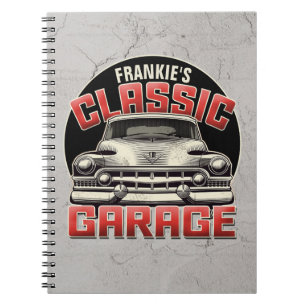 Carnet NOM Personnalisé Classic Car Garage Custom Shop