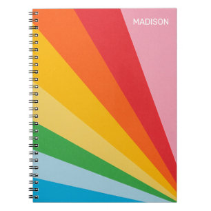 Carnet Nom personnalisé Couleurs arc-en-ciel