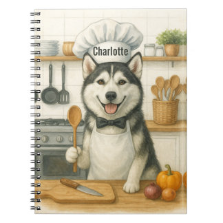 Carnet Nom personnalisé de chef cuisinier drôle de chien