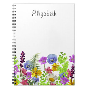 Carnet Nom personnalisé de joli Fleur sauvage