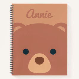 Carnet Nom personnalisé de l'ours mignon Brown | Ordinate