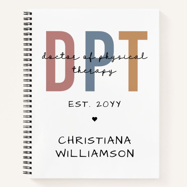 Carnet Nom personnalisé DPT Doctor of Physical Therapy (Devant)