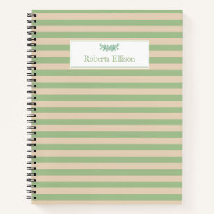 Carnet Nom Personnalisé Élégant Pastel Stripes Busines