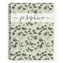 Nom personnalisé élégant script Eucalyptus vert fr