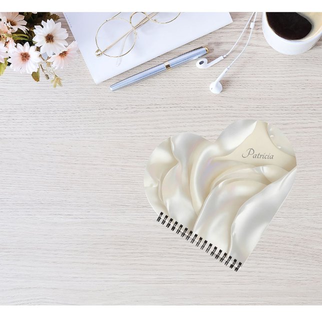 Carnet Nom personnalisé Élégante Mère de la texture perle (Créateur téléchargé)