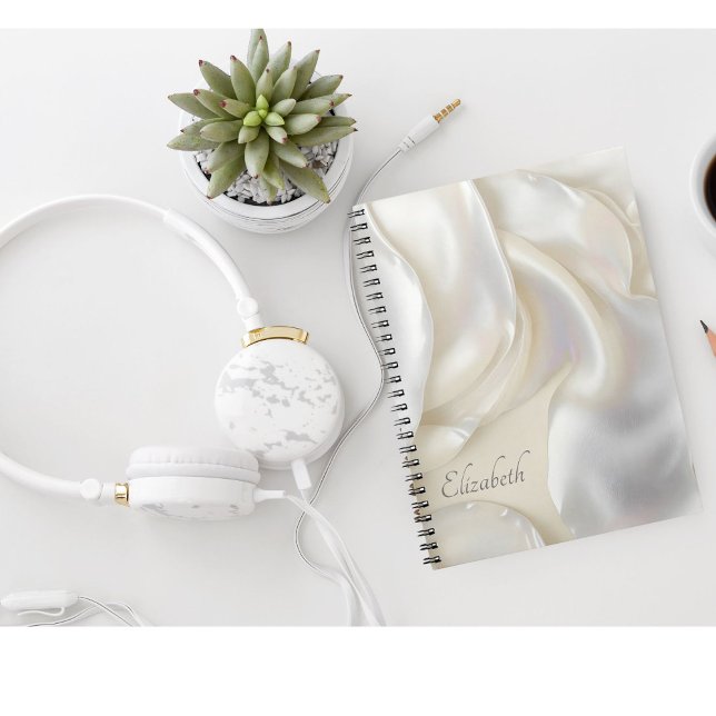 Carnet Nom personnalisé Élégante Mère de Perle (Créateur téléchargé)