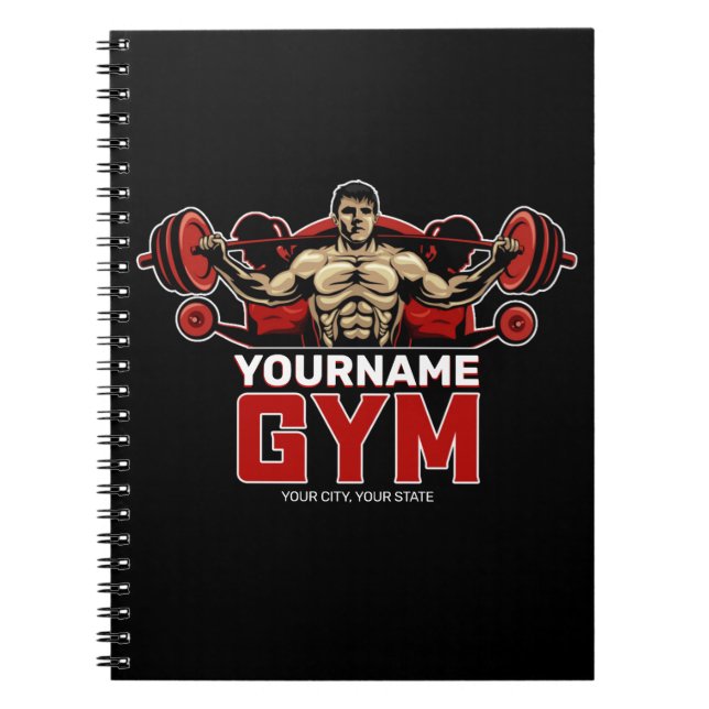 Carnet NOM personnalisé Fitness Accueil GYM Poids Lifting (Devant)