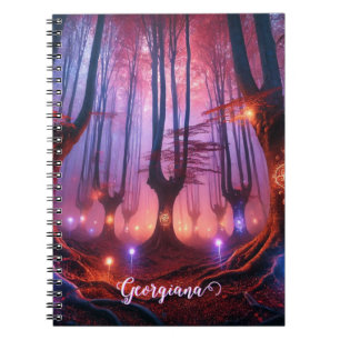 Carnet Nom personnalisé Forêt de Whimsigoth enchantée aut