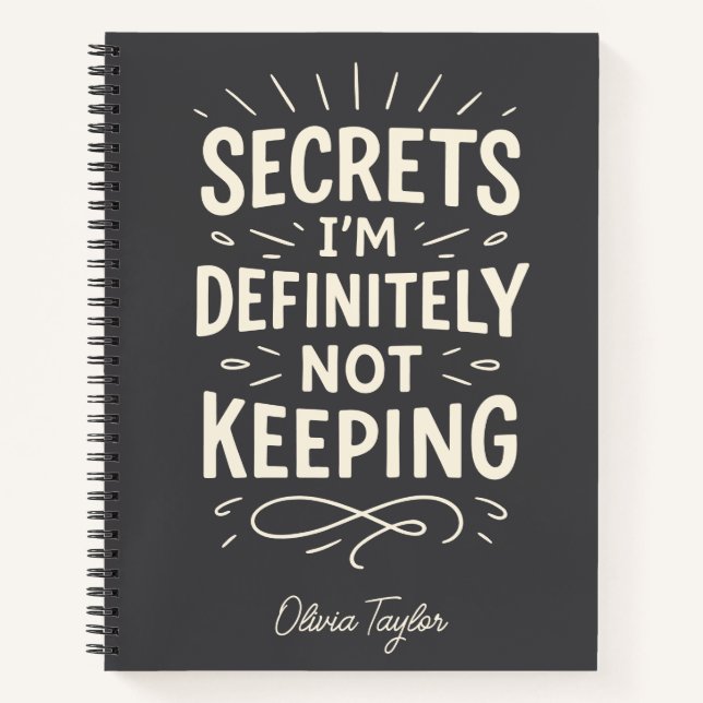 Carnet Nom personnalisé Funny Gossip Secrets Citation (Devant)