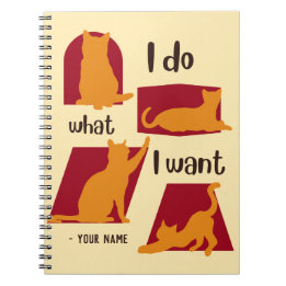 Carnet Nom personnalisé Funny Lovely Amoureux des chats C