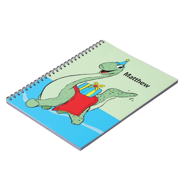 Carnet Nom Personnalisé, Garçon, Dinosaure Anniversaire (Côté gauche)