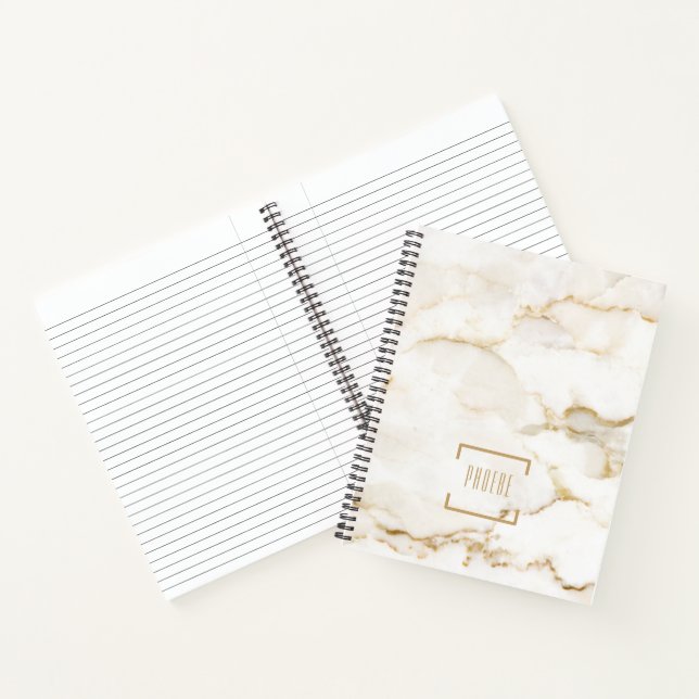 Carnet Nom personnalisé Gold Effet Marbre (Intérieur)