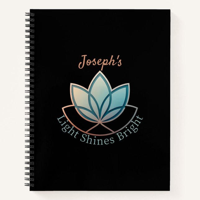 Carnet Nom personnalisé Lotus - [NOM] Brille (Devant)
